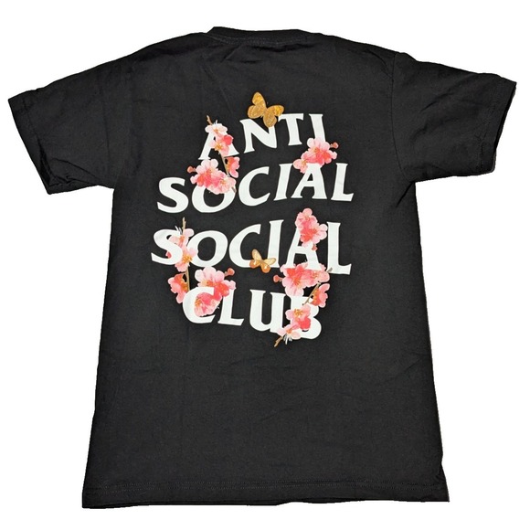 ANTI SOCIAL SOCIAL CLUB ASSC Kkoch Floral Butterfly Black T-Shirt - Men Small